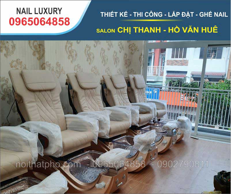ghế nail Pedicure màu ánh kim 